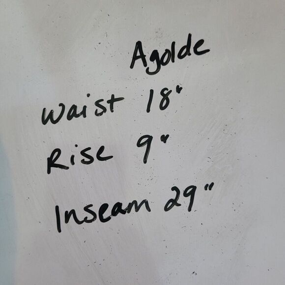 Agolde Amber Jeans in Crushed Women's Size 30 Black Denim Straight Leg Classic - Picture 9 of 9